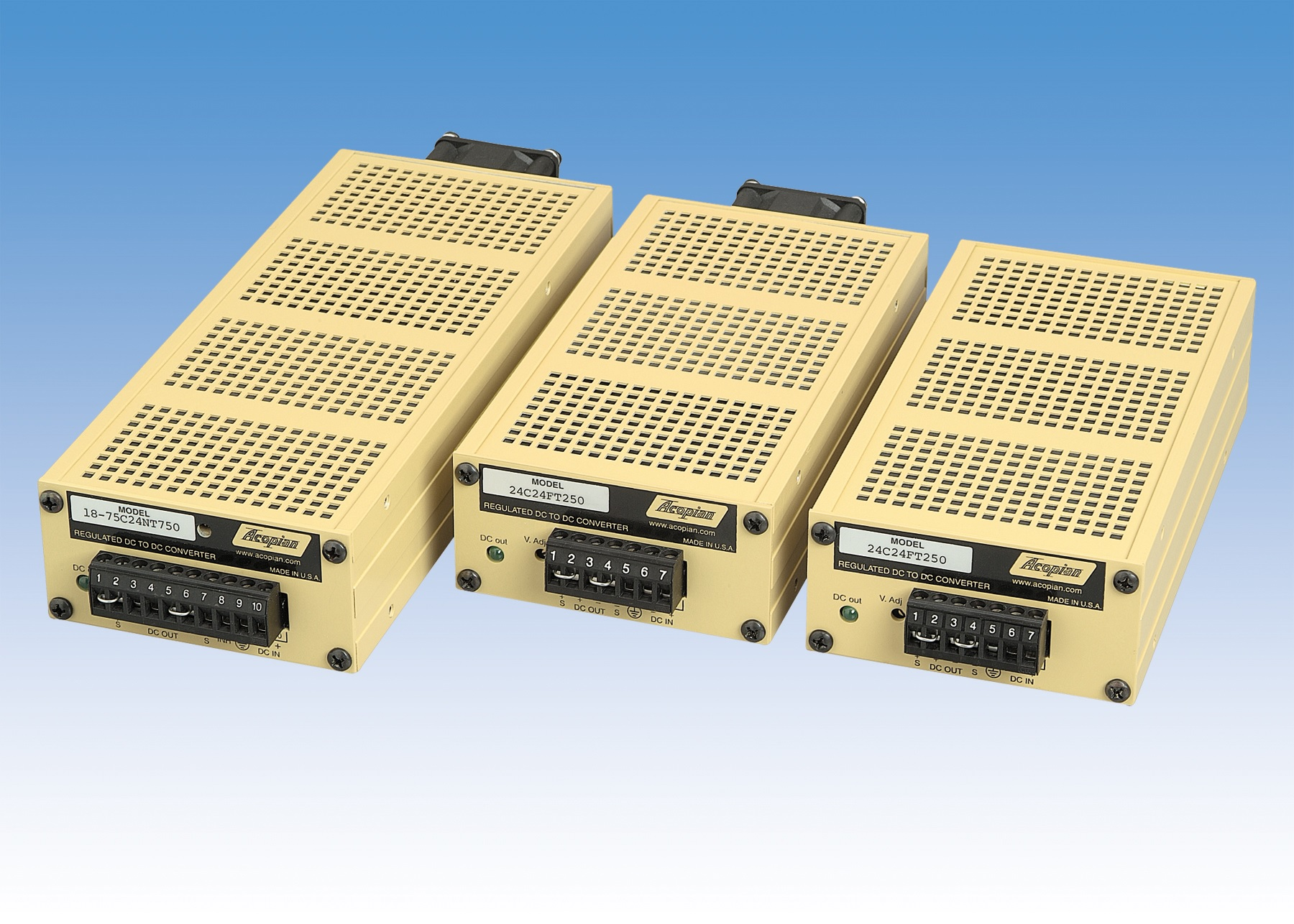 The Narrow Profile DC-DC Regulated Power Supply Series from Acopian.