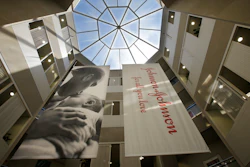 In this July 30, 2013, photo, large banners hang in an atrium at the headquarters of Johnson & Johnson in New Brunswick, N.J. A California appeals court on Monday, April 11, 2022, has ruled Johnson & Johnson must pay $302 million in penalties to the state for deceptively marketing pelvic mesh implants for women.