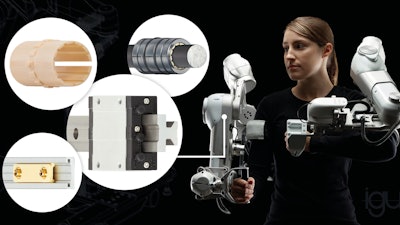 To adapt the robot-supported system to different body sizes in physiotherapy, developers rely on the lightweight, self-lubricating plain bearing technology from igus.