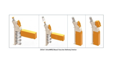 The ZEOx1 OrionMRQ nasal drug and vaccine delivery device from Zeteo Biomedical.