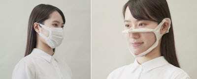 The surgical face mask and transparent face mask used in this study.