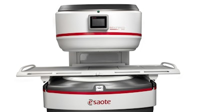 The open gantry design for scanning claustrophobic patients, children and large adults.