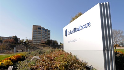 A sign stands on UnitedHealth Group Inc.'s campus in Minnetonka, Minn., on Oct. 16, 2012. UnitedHealth Group said Monday, Oct. 3, 2022, that it completed its acquisition of Change Healthcare, closing the roughly $8 billion deal a couple weeks after a judge rejected a challenge from federal regulators.