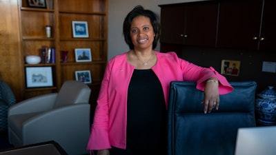 Chiquita Brooks-LaSure, the administrator for the Centers of Medicare and Medicaid Services, poses for a photograph in her office, Feb. 9, 2022, in Washington.
