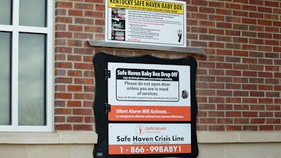 The Bowling Green Fire Department's Safe Haven Baby Box at BGFD's Fire Station 7 is seen Friday, Feb. 10, 2023, in Bowling Green, Ky.