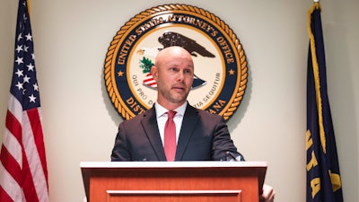 U.S. Attorney Jesse Laslovich announces a $10.8 mil. settlement with St. Peter's Health over violations of the False Claims Act on Tuesday, Aug. 27, 2024.