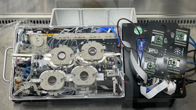 Four patented Tissue Orb bioreactors within spaceflight hardware. This configuration will be launched into space and installed into the International Space Station during the first flight experiment in February 2025.