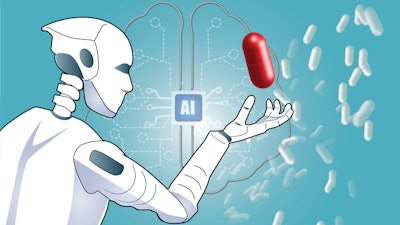 An artificial intelligence and drug illustration.