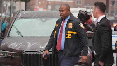 New York Police Deputy Commissioner Kaz Daughtry arrives at Altoona Police Department, where a man with a gun thought to be similar to the one used in the killing of UnitedHealthcare CEO Brian Thompson has been taken into police custody for questioning, Monday, Dec. 9, 2024, in Altoona, Pa.