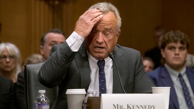 Robert F. Kennedy, Jr., President Donald Trump's nominee to serve as Secretary of Health and Human Services, testifies during a Senate Committee on Health, Education, Labor and Pensions hearing for his pending confirmation on Capitol Hill, Thursday, Jan. 30, 2025, in Washington.