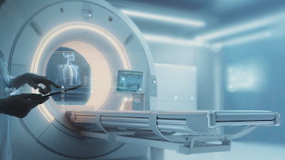 An advanced MRI scan graphic.