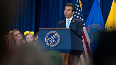 Food and Drug Administration (FDA) commissioner Marty Makary speaks during a news conference on the FDA's intent to phase out the use of petroleum-based synthetic dyes in the nation's food supply at the Hubert Humphrey Building Auditorium in Washington, Tuesday, April 22, 2025.