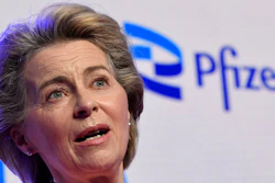 uropean Commission President Ursula von der Leyen makes a statement during an official visit to the Pfizer pharmaceutical company in Puurs, Belgium, Friday, April 23, 2021.