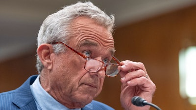 Health and Human Services Secretary Robert F. Kennedy Jr., testifies before a Senate Committee on Appropriations subcommittee hearing to examine proposed budget estimates for fiscal year 2026 for the Department of Health and Human Services, on Capitol Hill, Tuesday, May 20, 2025, in Washington.