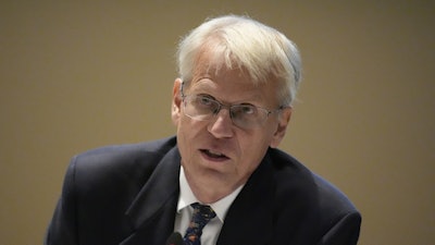 Dr. Martin Kulldorf speaks during a meeting of the Advisory Committee in Immunization Practices at the CDC, Wednesday, June 25, 2025, in Atlanta.