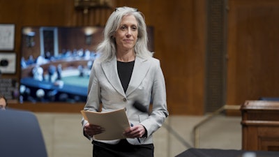 Susan Monarez, President Donald Trump's nominee to be director of the Centers for Disease Control and Prevention, arrives to testify before the Senate HELP Committee, at the Capitol in Washington, Wednesday, June 25, 2025.