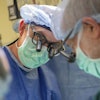 This photo provided by DukeHealth shows surgeon Joseph Turek during pediatric heart surgery in Durham, N.C., in 2021.