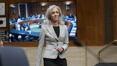 Susan Monarez, President Donald Trump's nominee to be director of the Centers for Disease Control and Prevention, arrives to testify before the Senate HELP Committee, at the Capitol in Washington, Wednesday, June 25, 2025.