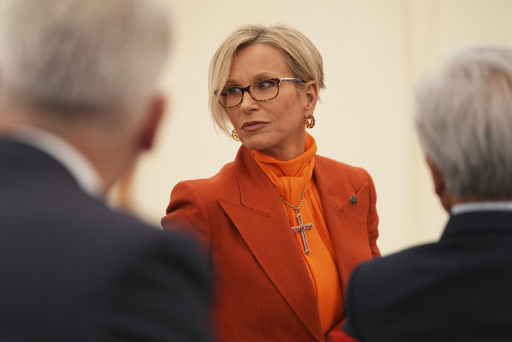 Dame Emma Walmsley, CEO of GSK arrives for a business roundtable attended by President Donald Trump and Britain's Prime Minister Keir Starmer at Chequers near Aylesbury, England, Thursday, Sept. 18, 2025.