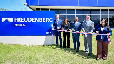 Grand Opening of Freudenberg Medical's second operation in Costa Rica. Pictured: Keith Kiernan, Chief Commercial Officer; Robin Blair, Freudenberg Real Estate; Roger Gomez, General Manager Freudenberg Medical Costa Rica; Michael McGee, CEO Freudenberg Medical; Paula Guillen, Supply Chain Manager, Freudenberg Medical.