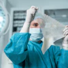 Intact fish-skin graft used for burn wound management to support tissue regeneration and healing.