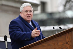 West Virginia Gov. Patrick Morrisey speaks at the state capitol in Charleston, W.Va., Jan. 13, 2025.