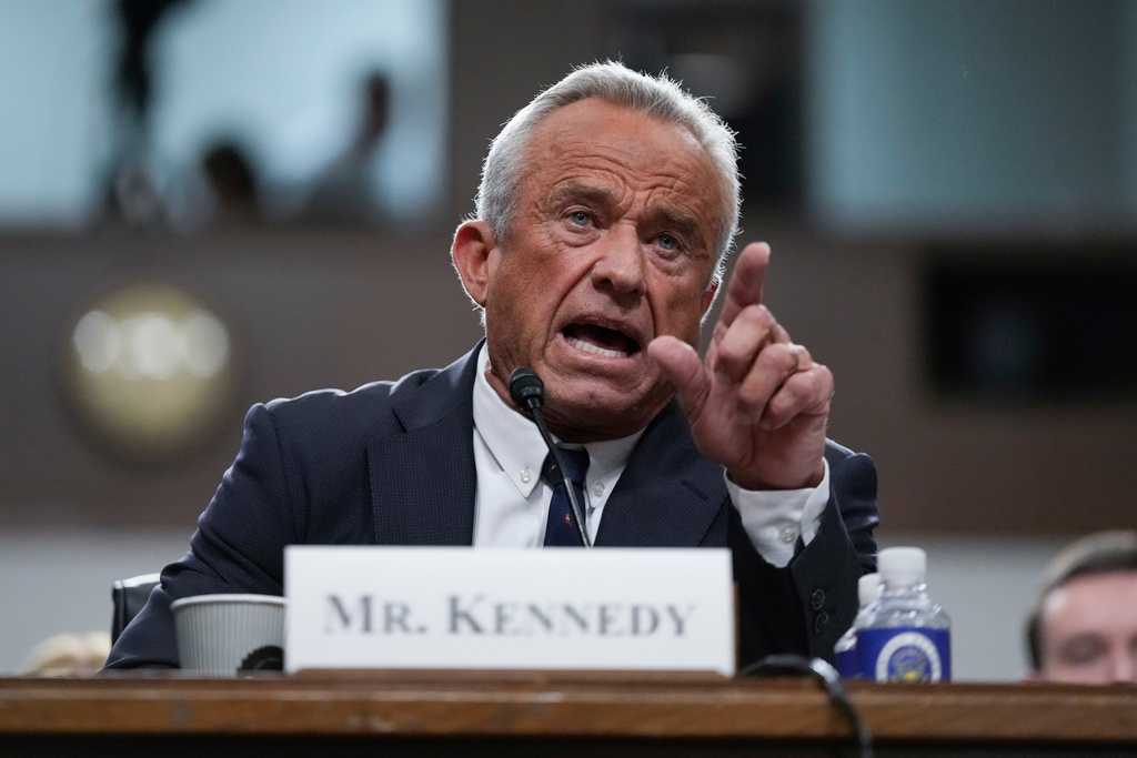 Robert F. Kennedy Jr., President Donald Trump's choice to be Secretary of Health and Human Services, appears before the Senate Finance Committee for his confirmation hearing, at the Capitol in Washington, Jan. 29, 2025.