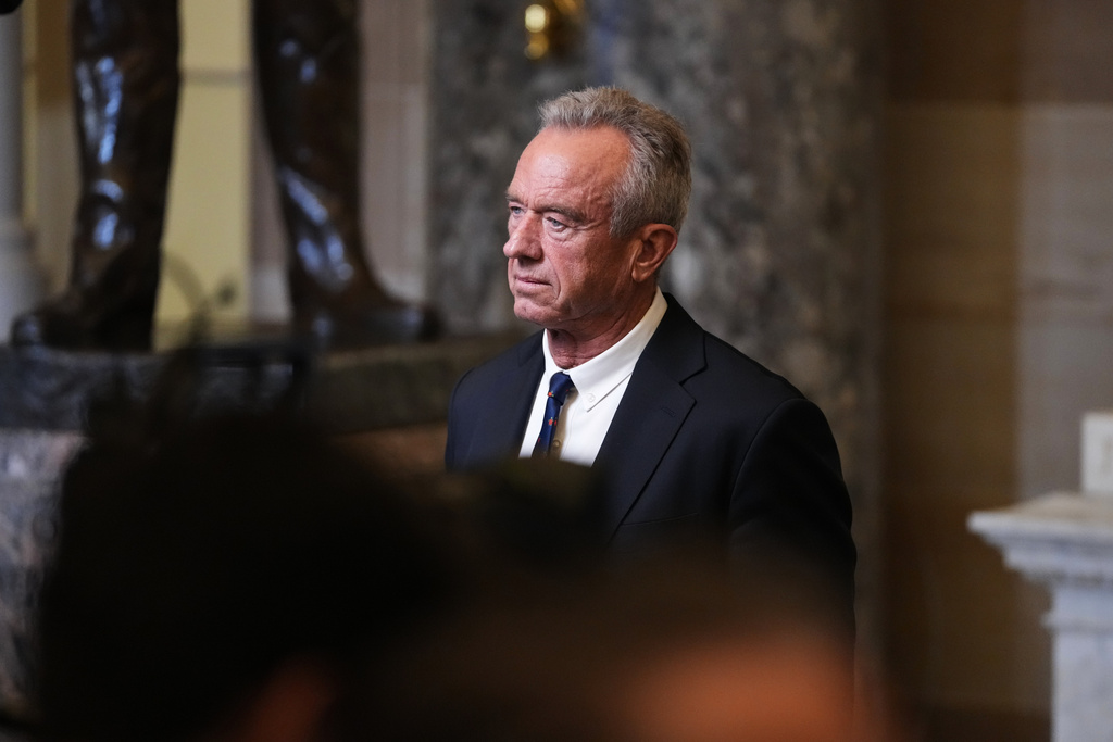 Health and Human Services Secretary Robert F. Kennedy Jr. is seen following President Donald Trump's State of the Union address to a joint session of Congress in the House chamber at the U.S. Capitol in Washington, Tuesday, Feb. 24, 2026.