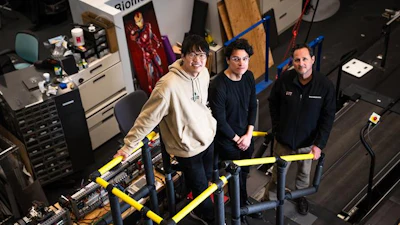 MIT researchers (from left to right) Hyungeun Song, Guillermo Herrera-Arcos, and Hugh Herr have developed the first “living” implant that uses rewired sensory nerves to revive paralyzed organs.