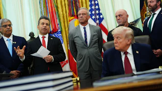 Dr. Marty Makary, commissioner of the Food and Drug Administration, speaks in the Oval Office of the White House, April 18, 2026.