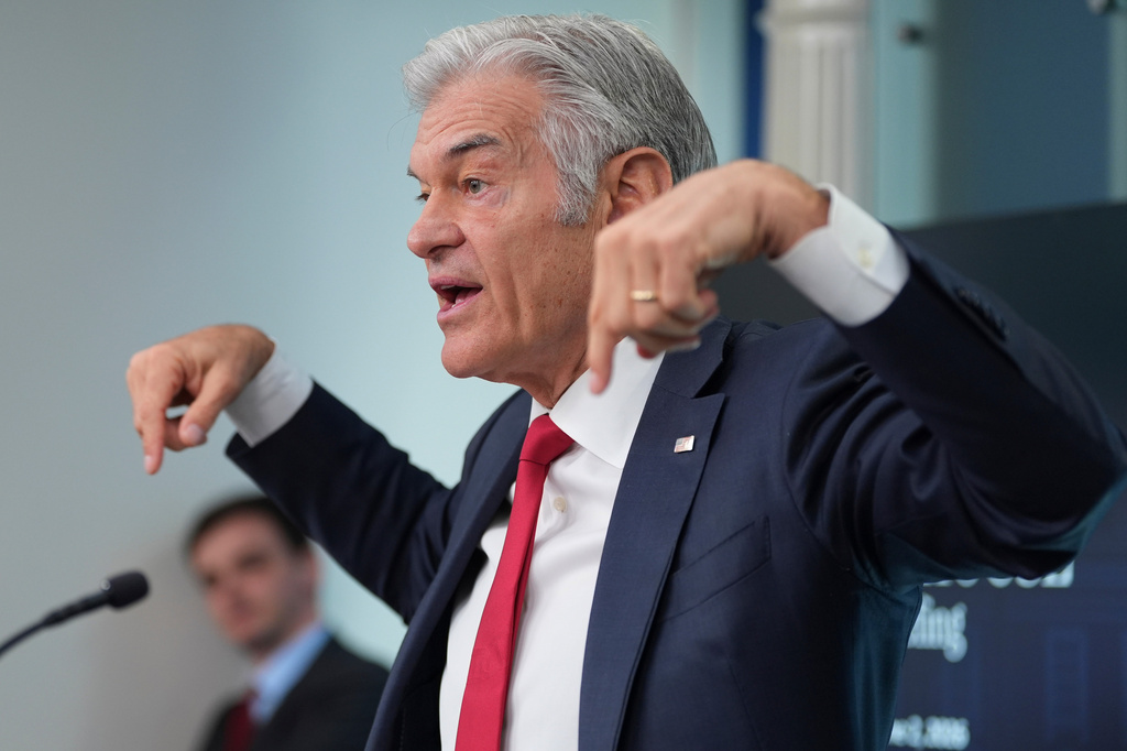 Centers for Medicare & Medicaid Services administrator Dr. Mehmet Oz speaks with reporters in the James Brady Press Briefing Room at the White House, Tuesday, June 2, 2026, in Washington.
