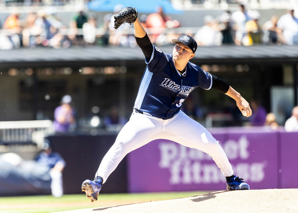 Detroit Tigers pitcher Tarik Skubal throws in a rehab start for the West Michigan Whitecaps against the Dayton Dragons in Comstock Park, Mich., Sunday, June 7, 2026.