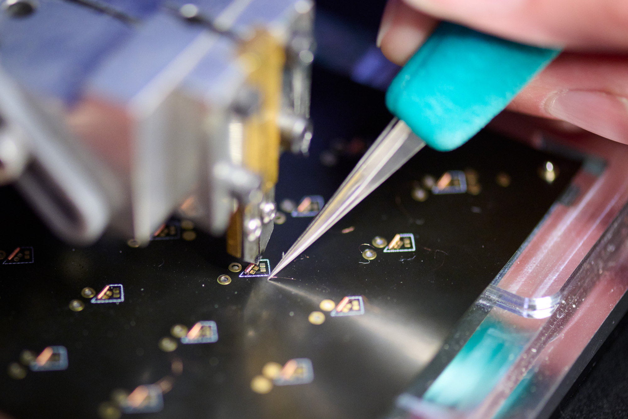 An electromagnetic sensor integrated into a flex board assembly.