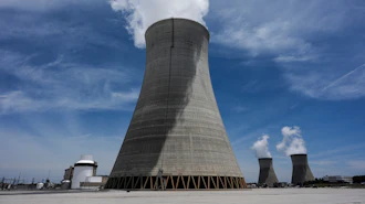 Cooling tower three with one and two in the background operate at the nuclear reactor facility at the Alvin W. Vogtle Electric Generating Plant, May 31, 2024, in Waynesboro, Ga.