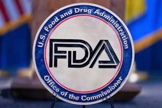 The Food and Drug Administration seal is seen at the Hubert Humphrey Building Auditorium in Washington, April 22, 2025.