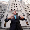 Tulane University president Michael A. Fitts talks outside the old Charity Hospital building Wednesday, Aug. 19, 2026, in New Orleans.