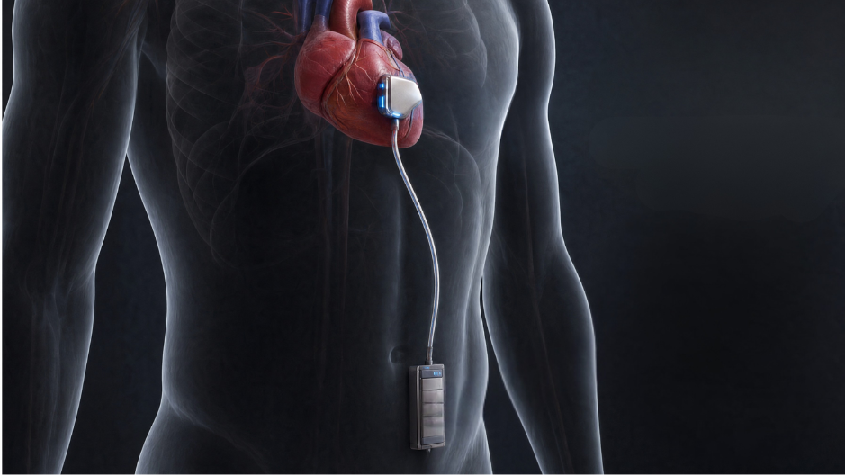 An ITEN battery in an implantable medical device.