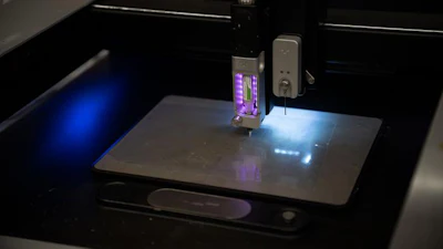 After about three years of experimentation, Khan’s team developed a process for 3D printing conductive silver ink onto a thermoplastic elastomer, a soft, stretchable material with properties similar to human skin. The material can stretch roughly 5% to 10%, allowing the coil to bend and move with the body.
