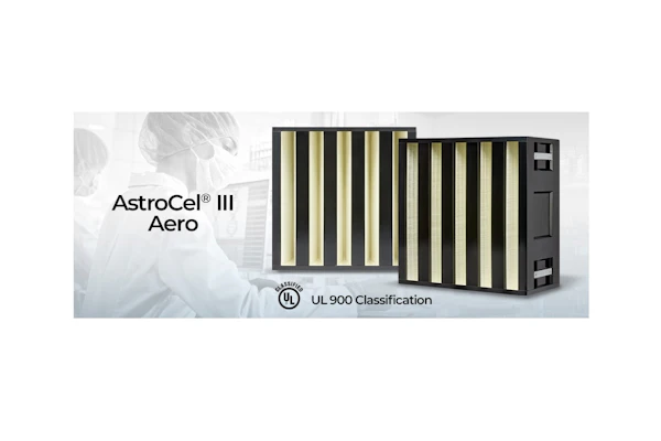 AstroCel III Aero industrial air filtration system with UL 900 Classification certification